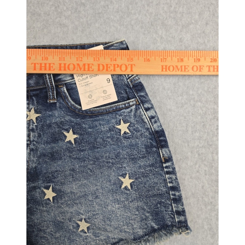 So Jean Shorts Womens Size 9 Junior Denim High Rise Cut Off w/Stars Denim NEW - Picture 4 of 6